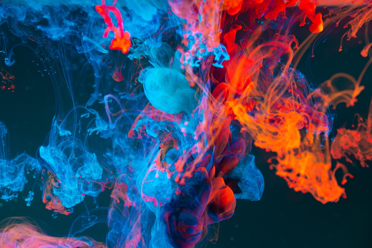 Colourful overlapping forms representing colour perception